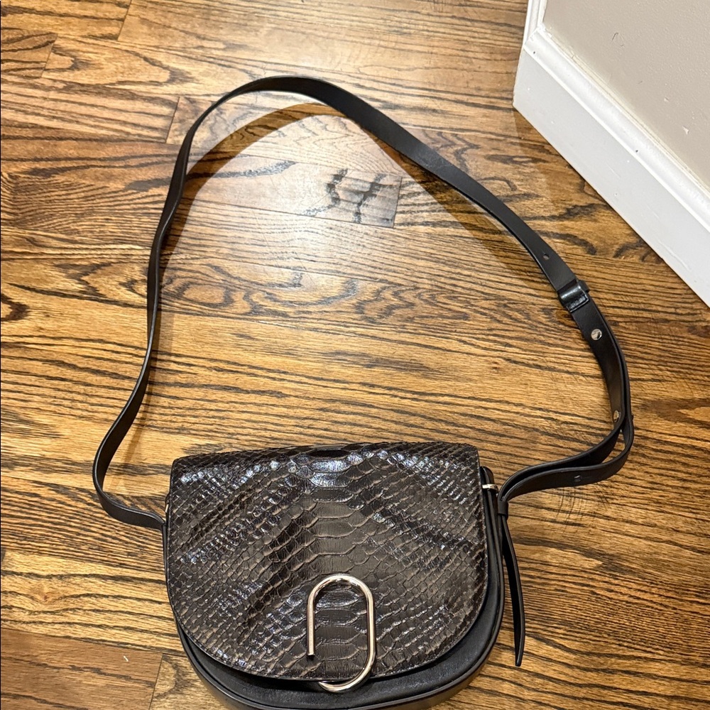 3.1 Phillip Lim Black Snake Print Crossbody Bag